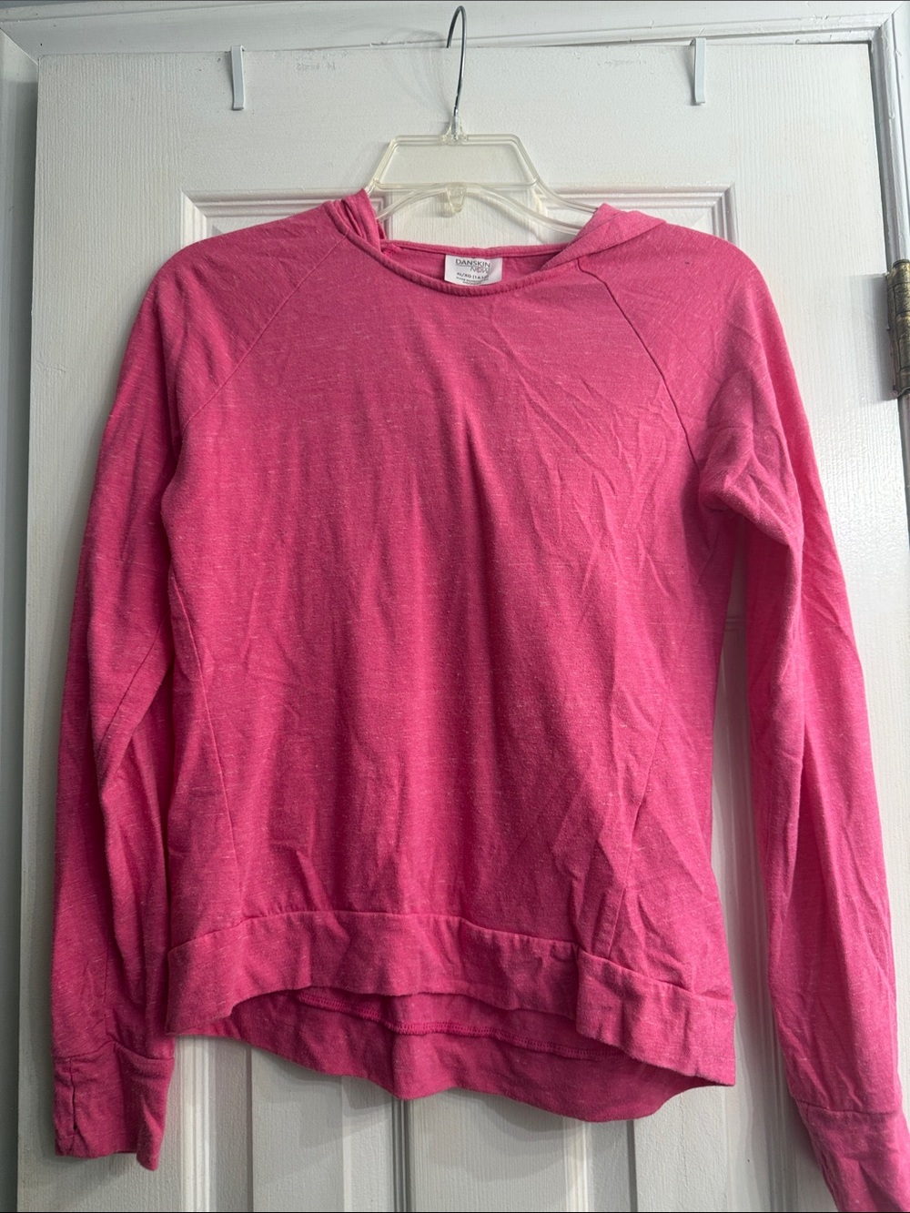 Danskin Girls Pink Hooded Long Sleeve Top size 14-16